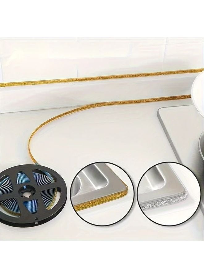 شريط سدادة ذاتي اللصق فضي نبيل مقاس 8 مم × 236 بوصة لختم حوض الاستحمام والمغسلة في الحمام - Image 4