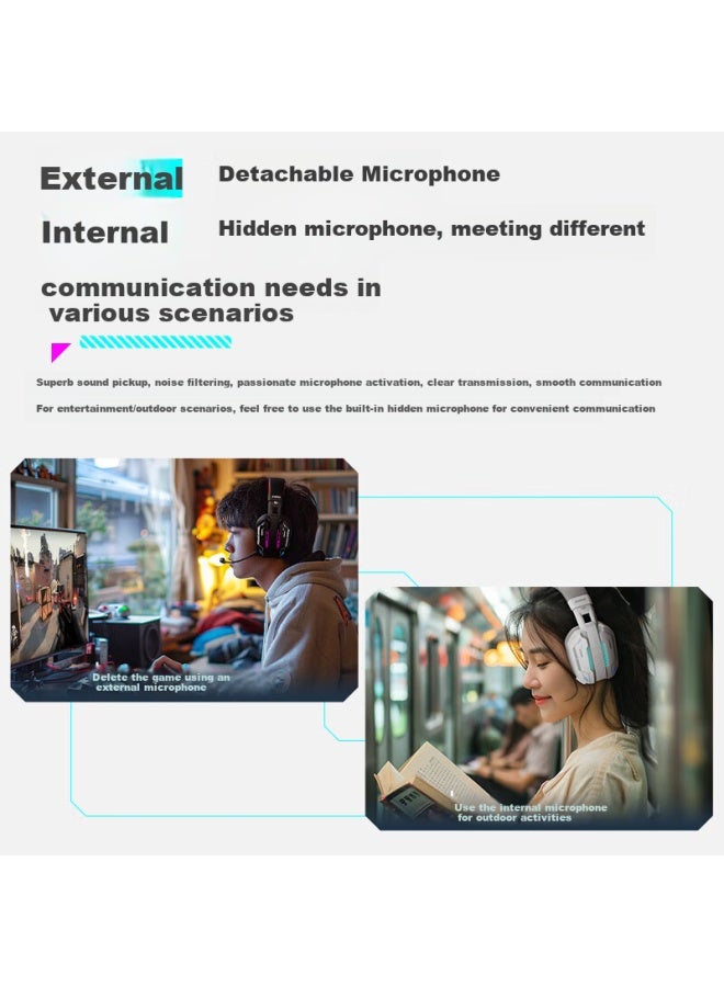 Somic Mh201 Gaming-grade 2.4g Zero-lag Tri-mode Gaming Headset Wireless Bluetooth Mobile Pc Noise-cancelling Headphones Over-ear 7.1 Audio Positioning Black - Image 2