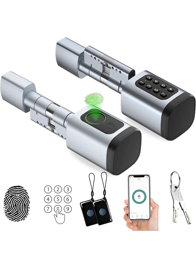 الحياةالبر تقالية قفل بصمة ذكي | مقبض باب ذكي مع تحكم عبر تطبيق تويا | دخول بدون مفتاح ببصمة الإصبع + بطاقة IC + مفتاح ميكانيكي | قفل تلقائي | طاقة طوارئ Type-C | قفل أمان مائي للمنازل والشقق والمكاتب والفنادق - Image 1