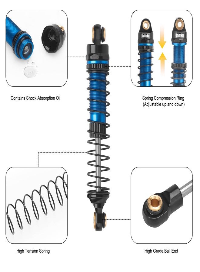 daitoku RC Car Shock Absorbers, daitoku 59MM Shock Absorber Long Threaded Oil Damper for TRX4MT 1/18 RC Crawler - Blue - Image 3