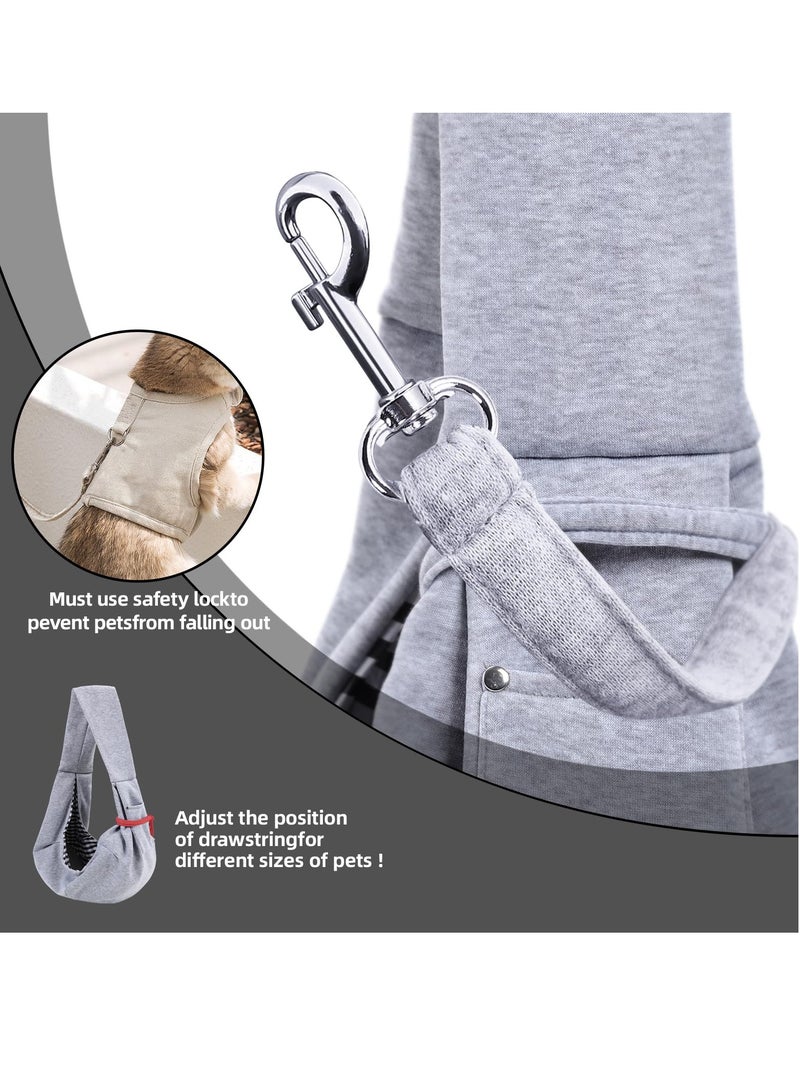 SYOSI Dog Carrier Backpack Small Reversible Dog Carrier Sling Cat Sling with Storage Pocket Strap Hand Free Pet Puppy Safe and Breathable for Outdoor Traveling Subway Maximum Load Capacity 15lbs Grey  - Image 2