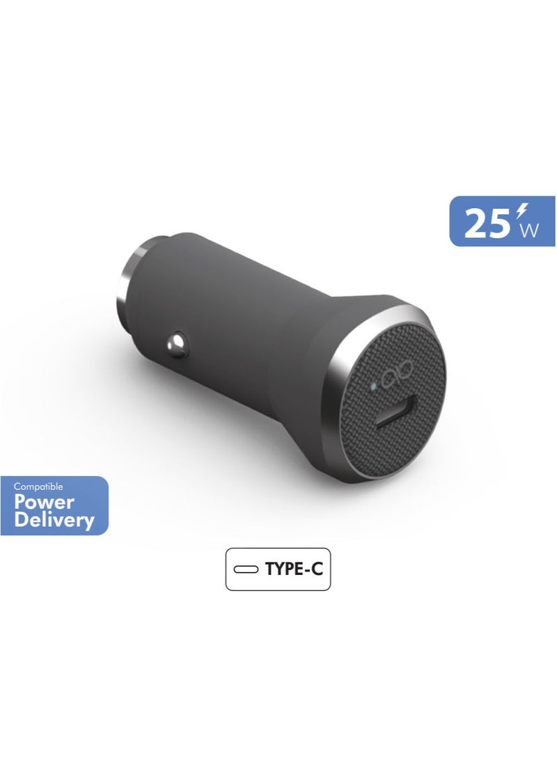 FORCE - Force Power 25W USB C PD Power Delivery Car Charger Lifetime Warranty Gray - Image 1