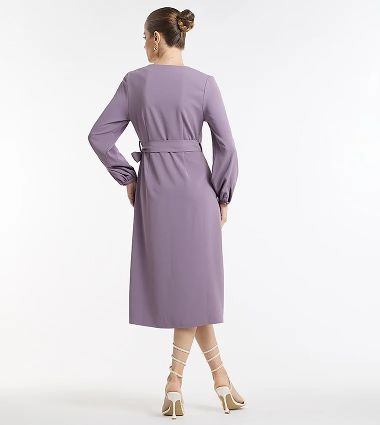 بي سي بي جي BCBG Long Sleeves Wrap Around Dress