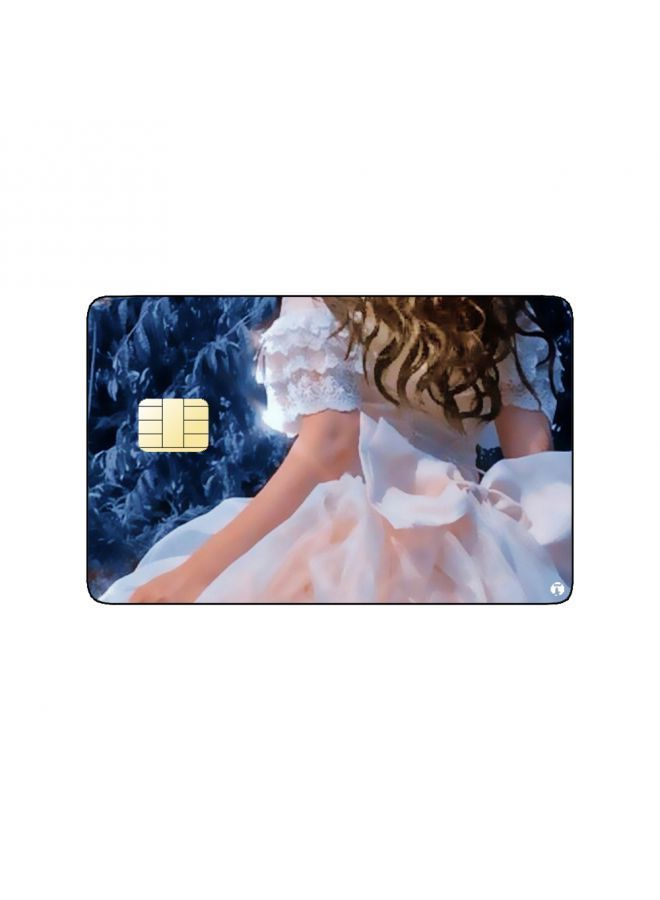 RKN PRINTED BANK CARD STICKER Beautiful Girl Drawing With White Dress - Image 2