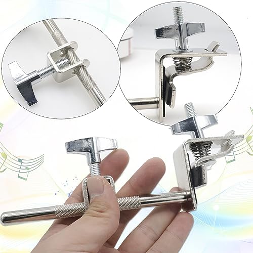 CashBeat Silver Adjustable Standard Drum Cowbell Mount, Cowbell Holder Percussion Accessory with Parallel Action Jaws, Ideal for Bass Drum Hoop Up or Down Adjustment, Essential Drummer Drum Hardware - Image 4