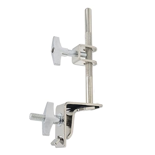 CashBeat Silver Adjustable Standard Drum Cowbell Mount, Cowbell Holder Percussion Accessory with Parallel Action Jaws, Ideal for Bass Drum Hoop Up or Down Adjustment, Essential Drummer Drum Hardware - Image 1