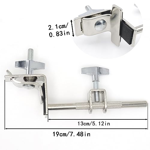 CashBeat Silver Adjustable Standard Drum Cowbell Mount, Cowbell Holder Percussion Accessory with Parallel Action Jaws, Ideal for Bass Drum Hoop Up or Down Adjustment, Essential Drummer Drum Hardware - Image 3