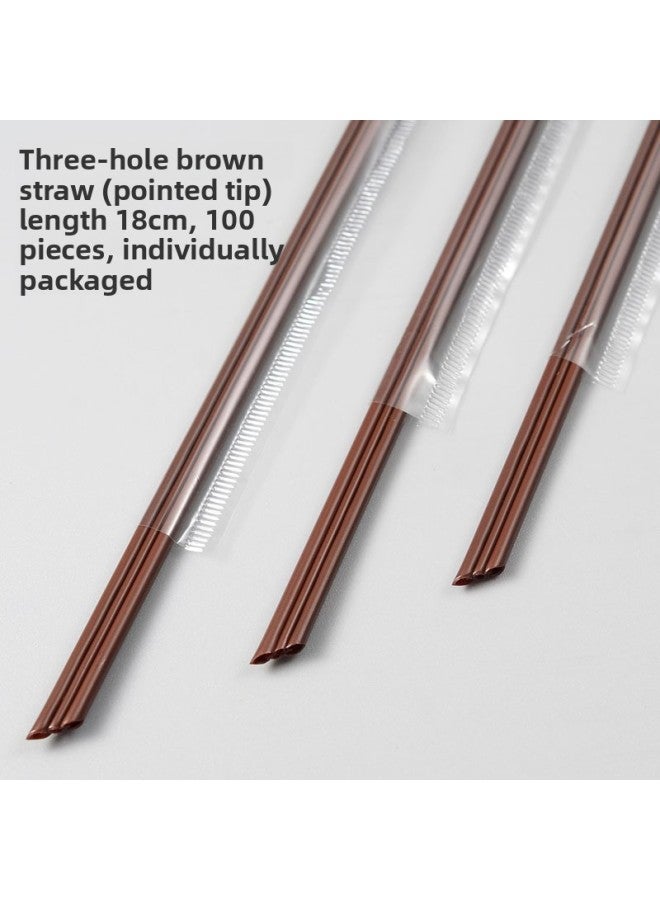 Straw Rod Generic Disposable Three-hole Coffee Straw Separate Packaging Two-hole ...