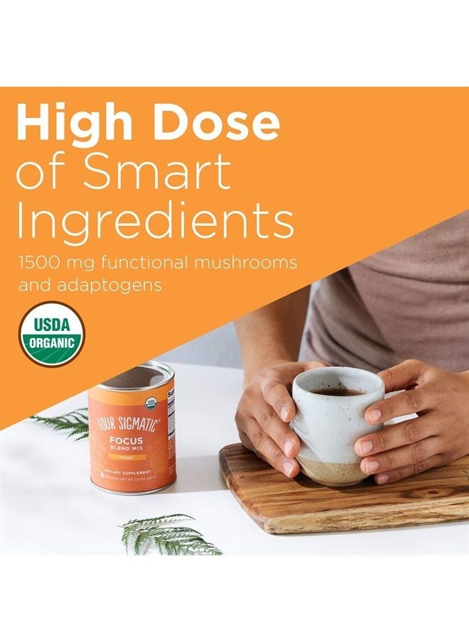 Four Sigmatic - Focus Blend 8 Superfoods Adaptogen Blend Mix with Lion's Mane, Cordyceps, Rhodiola, Bacopa & Mucuna | Productivity & Creative Support | Decaf & Dissolves Easily | 30 Servings - Image 1