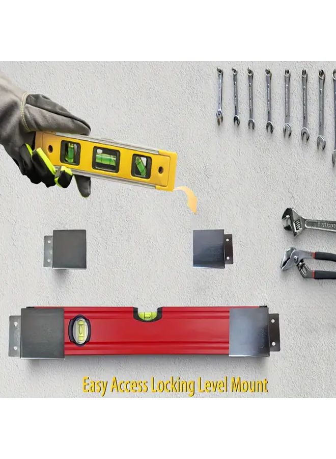 Steel Color Heavy Duty Metal Level Holder Set Universal Wall Mounted Bracket - Image 3