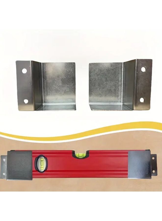 Steel Color Heavy Duty Metal Level Holder Set Universal Wall Mounted Bracket - Image 1