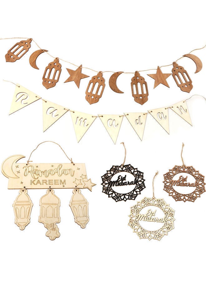 NIBEMINENT Ramadan and Eid Long String Of Small Ornaments Black/Brown/Beige  - Image 1