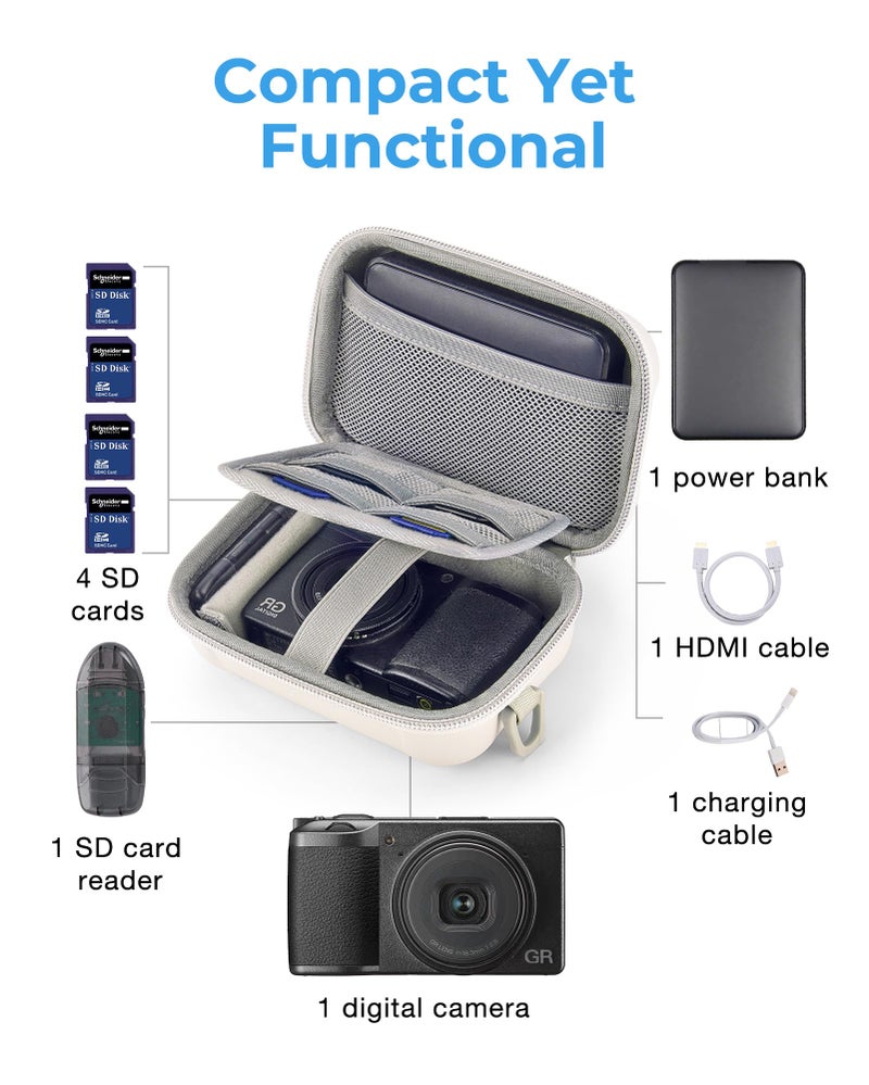 BAGSMART Digital Camera Case, Waterproof & Protective Small Camera Bag with 2 Carrying Ways, Lightweight camera sling bag for Canon PowerShot G7 X Mark II/G7X Mark III/Sony DSCW800/DSCW830 - Beige - Image 4