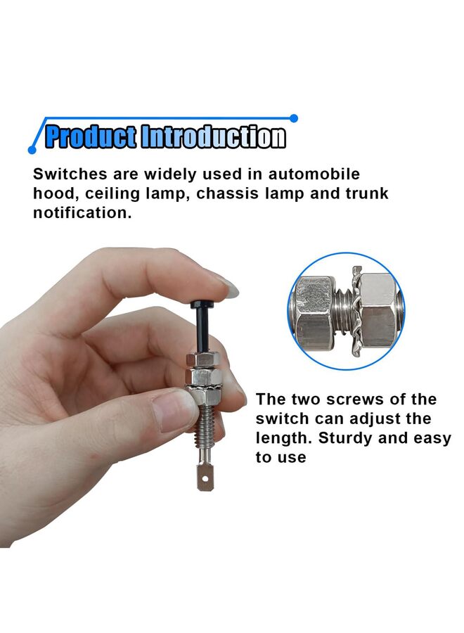 Generic 4PCS Door Pin Switch, Car Hood Jamb Auto Alarm Security Adjustable Momentary ON Off 12V DC 20A for Automotive Trunk  - Image 4
