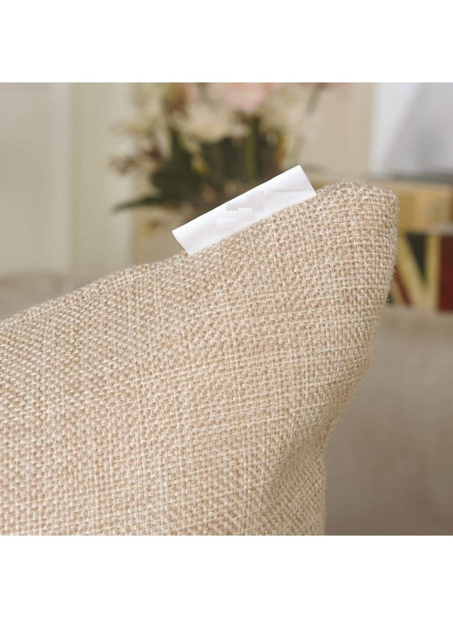 Khooti Jute Cushion Cover C1, 18x18 Inches (Light Linen)(Pack of 1) - Image 4