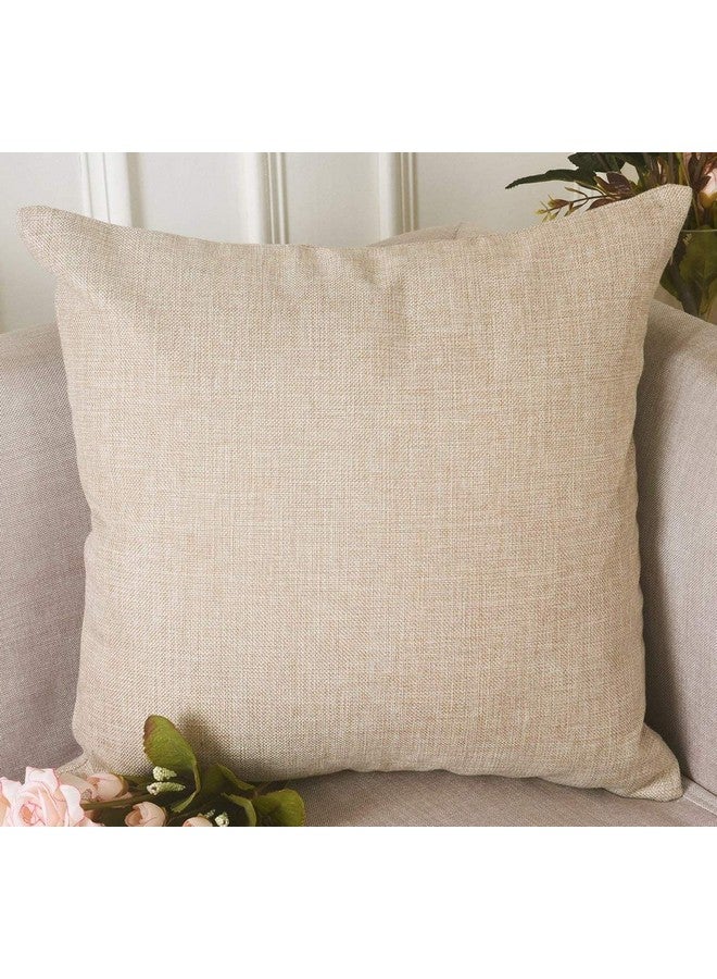 Khooti Jute Cushion Cover C1, 18x18 Inches (Light Linen)(Pack of 1) - Image 1