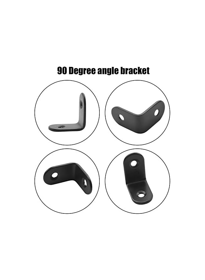 PROMASS promass 90 Degree Corner Braces 25 x 25mm, 12 Pieces Black Right Angle Brackets Fasteners, Stainless Steel L Shaped Corner Bracket with 24 Pieces Screws for Shelves, Cabinet, Furniture  - Image 4