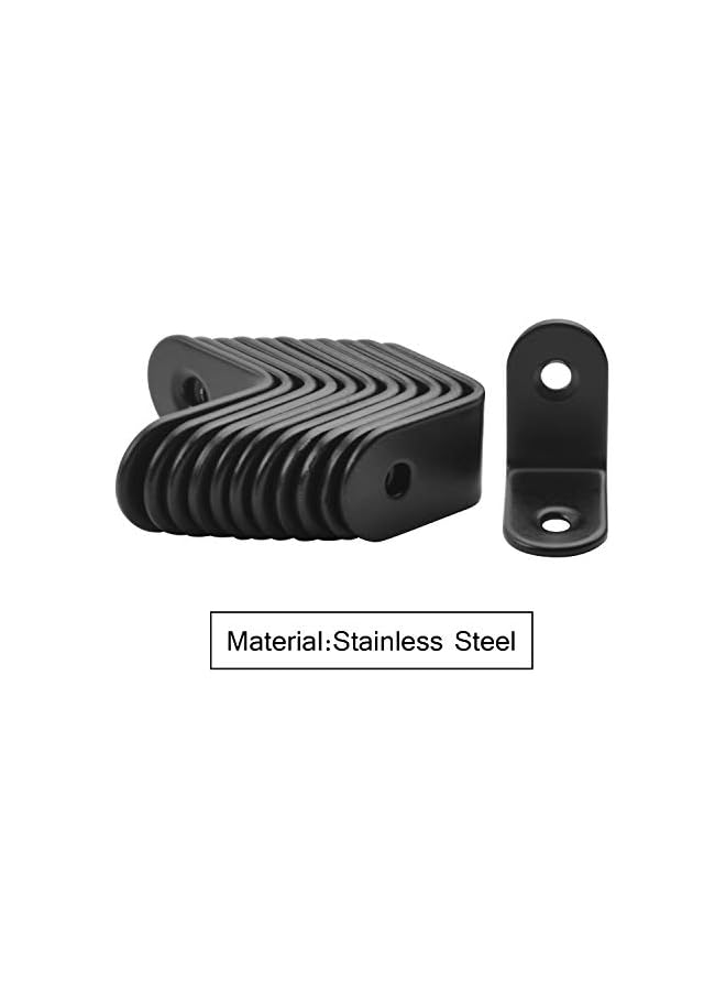 PROMASS promass 90 Degree Corner Braces 25 x 25mm, 12 Pieces Black Right Angle Brackets Fasteners, Stainless Steel L Shaped Corner Bracket with 24 Pieces Screws for Shelves, Cabinet, Furniture  - Image 5