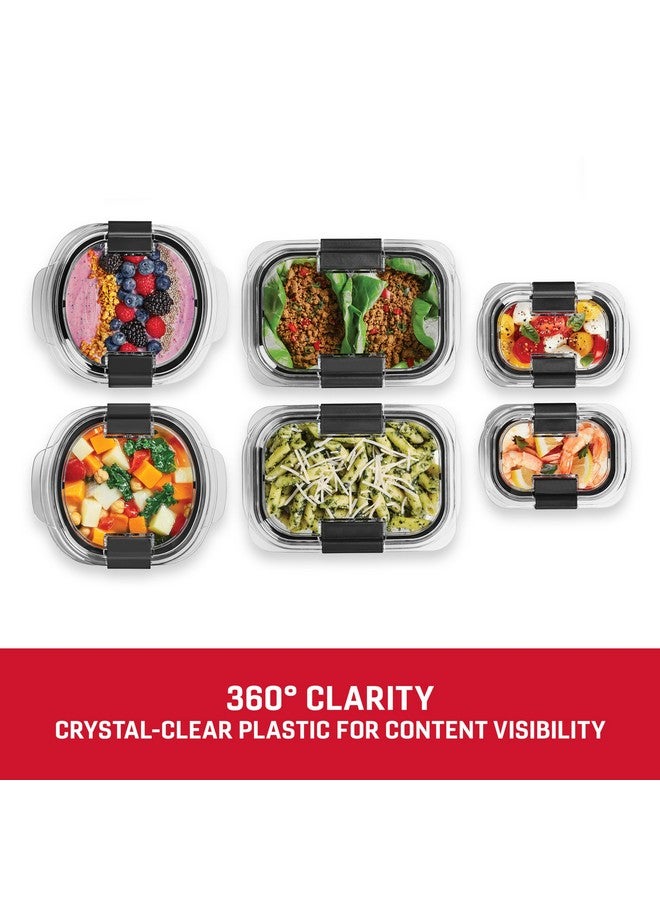 رابر ميد حاويات تخزين الطعام المقاومة للتسرب من Rubbermaid Brilliance® الدائرية والمستطيلة، مجموعة من 12 قطعة - Image 5