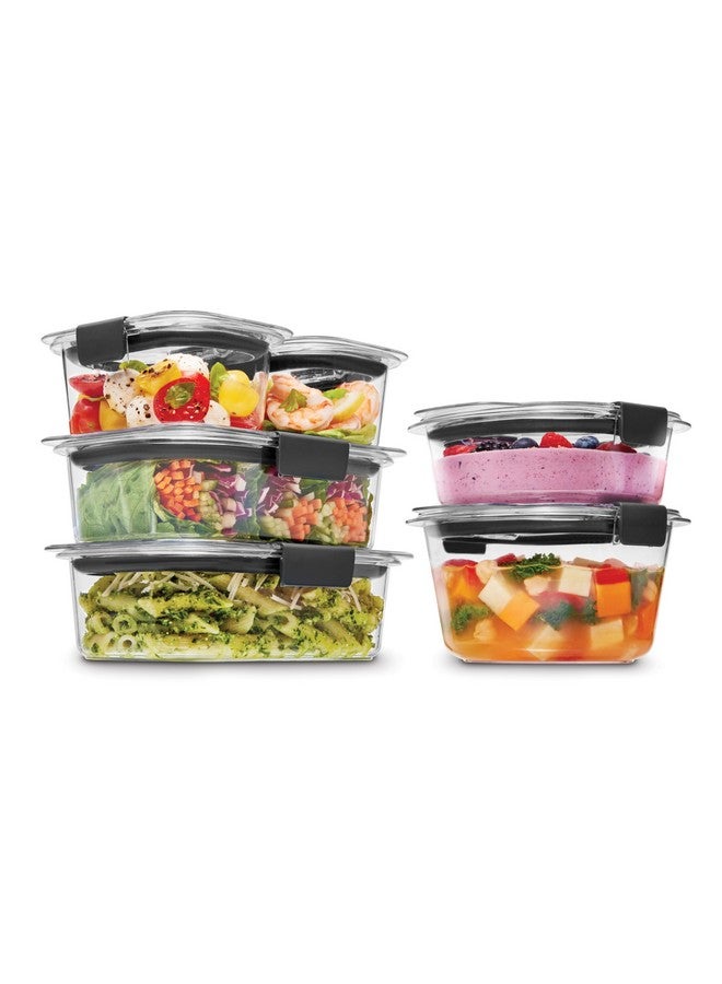 رابر ميد حاويات تخزين الطعام المقاومة للتسرب من Rubbermaid Brilliance® الدائرية والمستطيلة، مجموعة من 12 قطعة - Image 1