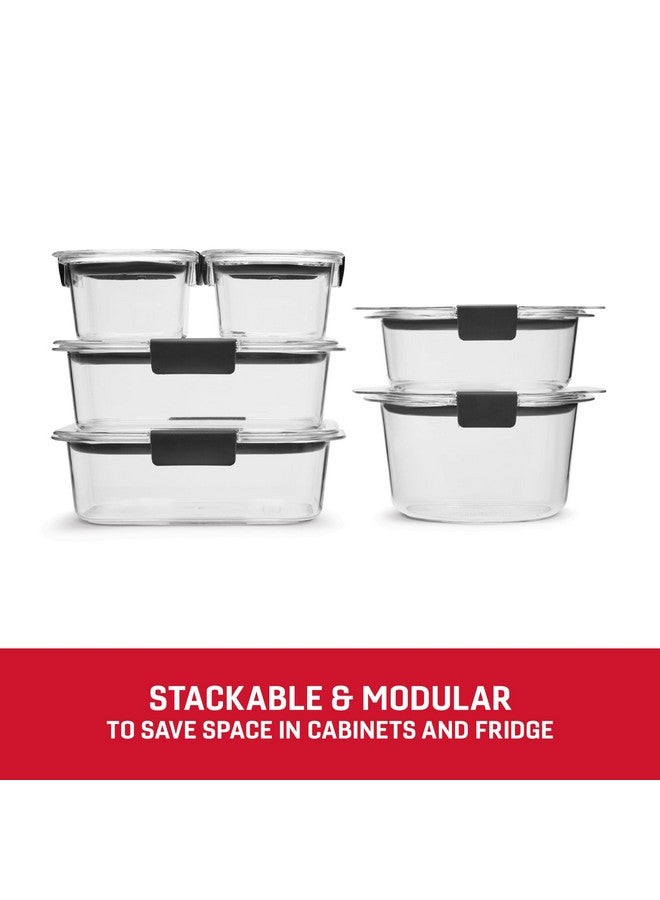 رابر ميد حاويات تخزين الطعام المقاومة للتسرب من Rubbermaid Brilliance® الدائرية والمستطيلة، مجموعة من 12 قطعة - Image 4