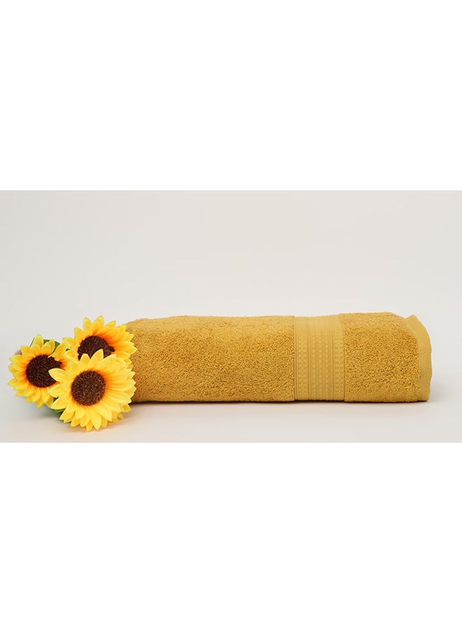 White Rose Towel BRIX S - 500 GSM - 100% Cotton Terry -Bath Sheet 80x160 cm-Premium Touch-Quick Dry - Super Absorbent-Mustard  - Image 1