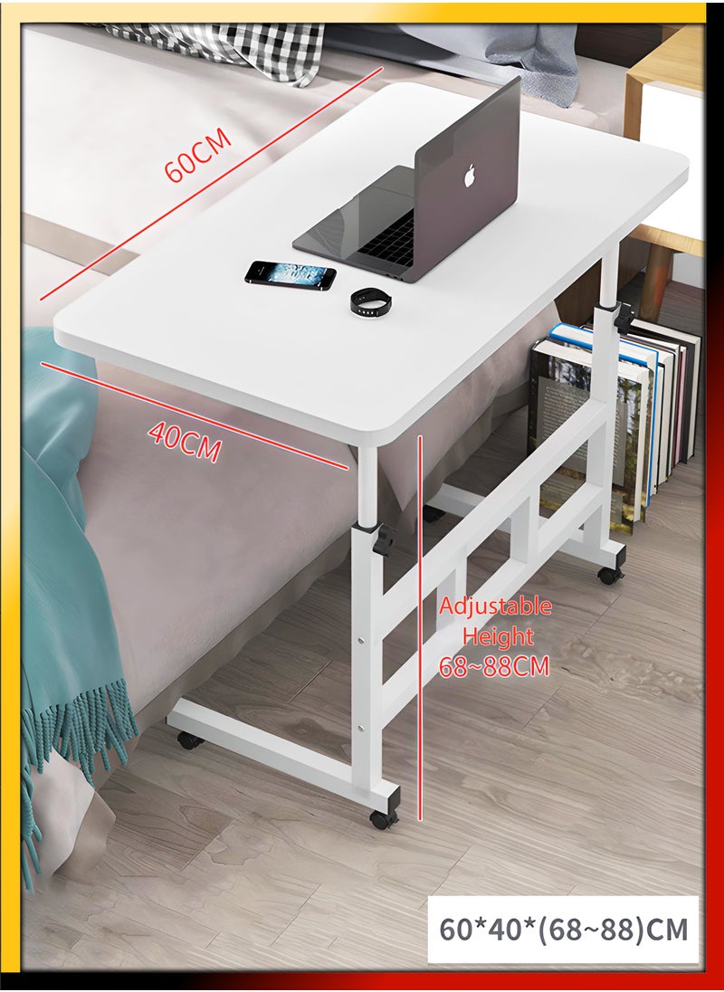 DBLEW - Upgraded Metal Base Adjustable Multipurpose Movable Desktop Computer Mobile Laptop Desk Home And Office Desks For Work and Study Moveable Portable Coffee Overbed Tray Bedside Sofa Table - Image 1