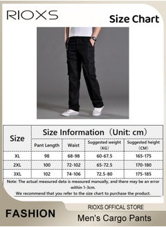RIOXS Men's Cargo Pants, Comfy Jogging Trousers For Men, Men's Casual Cargo Trousers, Full Length Breathable Pants With Multi Pockets, Jogger Pants, Outdoor Hiking Work Sweatpants  - Image 5
