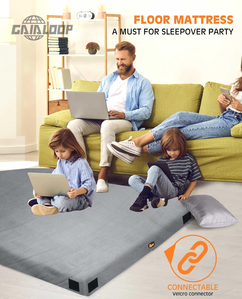 Gaialoop 3 Inch Memory Foam Camping Mattress, Dual Layer Thick Sleeping Camp Pad for Car Tent Cot, Roll-Up Portable Glamping Floor Bed for Guests Sleepover[Cot: 72 * 24 * 3"] - Image 4