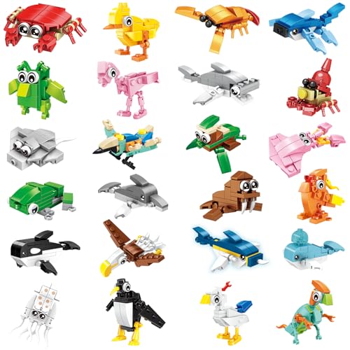 BRICHBROW Party Favors for Kids 24 Pack Animals Building Blocks for Goodie Bags Stocking Stuffers Classroom Prizes Birthday Gifts Toy Building Sets for Kids 612yrs - Image 1