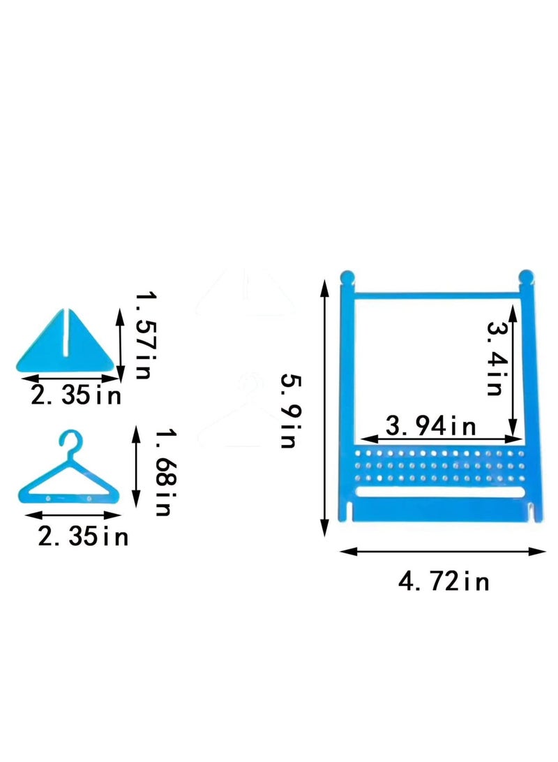 حامل أقراط من الأكريليك بألوان قوس قزح، منظم لحامل الأقراط بألوان قزحية، حامل تعليق للأقراط مع شماعات صغيرة - Image 3