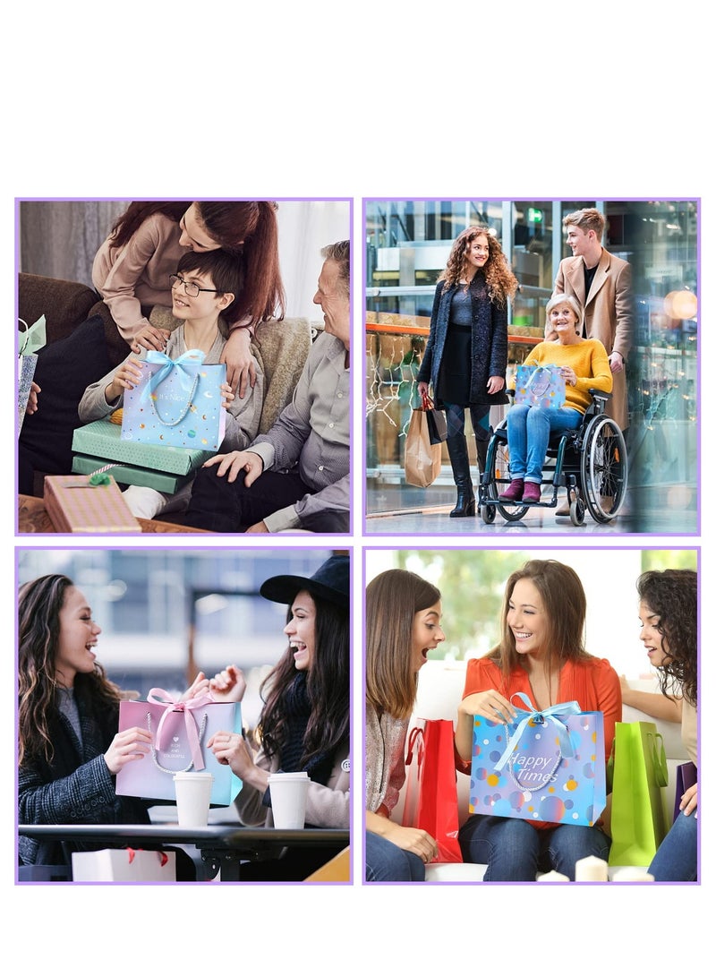 Excefore Gift Bags with Bow Ribbon Medium Gift Bag-Birthday Gift Bag for Presents Unique Wedding Birthday Party Baby Shower Teacher Gift Bag Men Women Gift Bag - Image 5