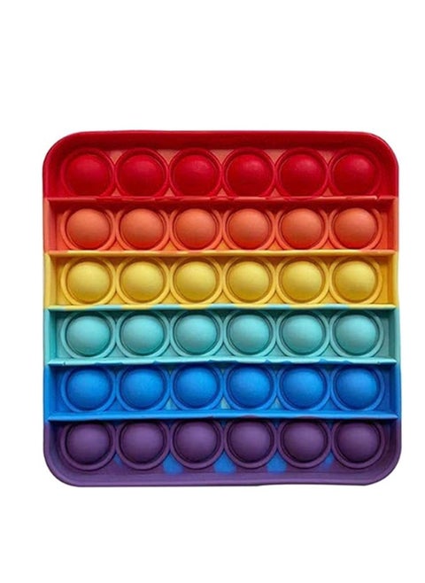 Push pop Bubble Squeeze Sensory Toy, Push Pop Pop Bubble Sensory Fidget Toy, Pop It Figit Toy Fidget Toys Autism Special Needs Stress Reliever, Push Bubble Gadgets (Rainbow square)