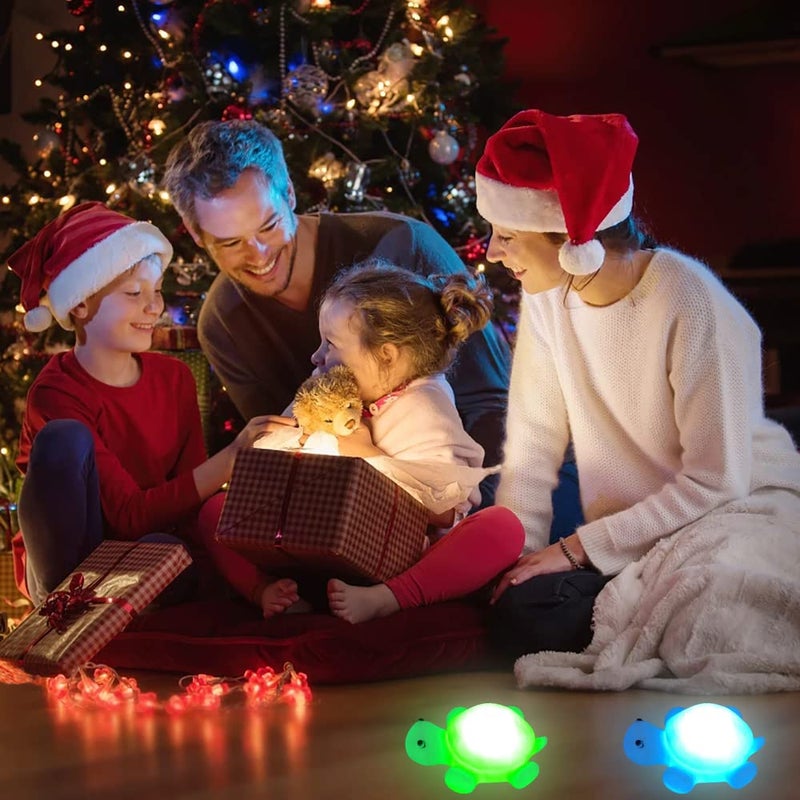 AFUNTA 4 PCS Cute Turtle Night Lights, 7 Color Changing 3D LED Lamp for Kids Room, Christmas Home Decor Gift - Image 4