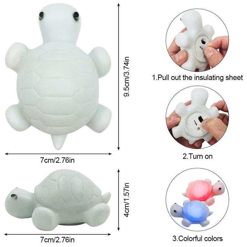 AFUNTA 4 PCS Cute Turtle Night Lights, 7 Color Changing 3D LED Lamp for Kids Room, Christmas Home Decor Gift - Image 5