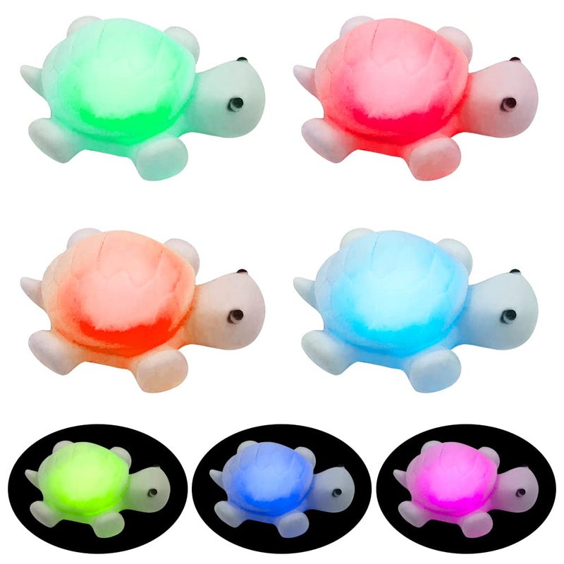 AFUNTA 4 PCS Cute Turtle Night Lights, 7 Color Changing 3D LED Lamp for Kids Room, Christmas Home Decor Gift - Image 3