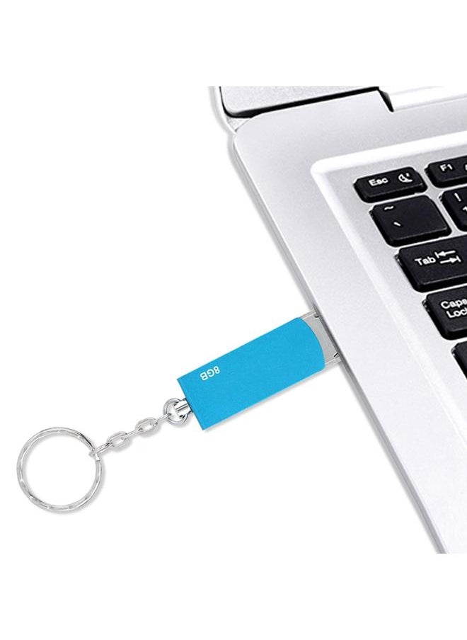 Thoraya Ultra thin Waterproof Keychain High speed Metal Rotating U Disk Blue 8G  - Image 5