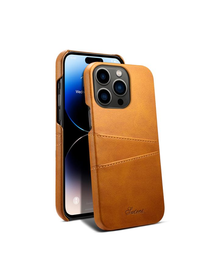 Suteni Case For iPhone 14 Pro Max Calf Texture Card Slots Phone Case - Image 1