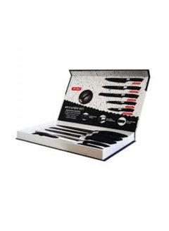 Generic 6-Piece Stainless Steel Knife Set Black/Silver  - Image 1