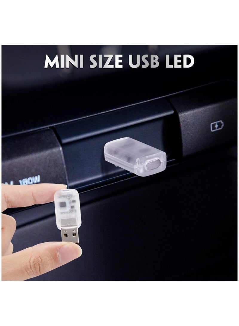 Y&D 4 Pieces Mini USB LED Light, Car Atmosphere Light Interior Ambient Lighting Kit Universal Computer Wireless Decorative Lights, Adjustable Brightness, 7 Colors - Image 2