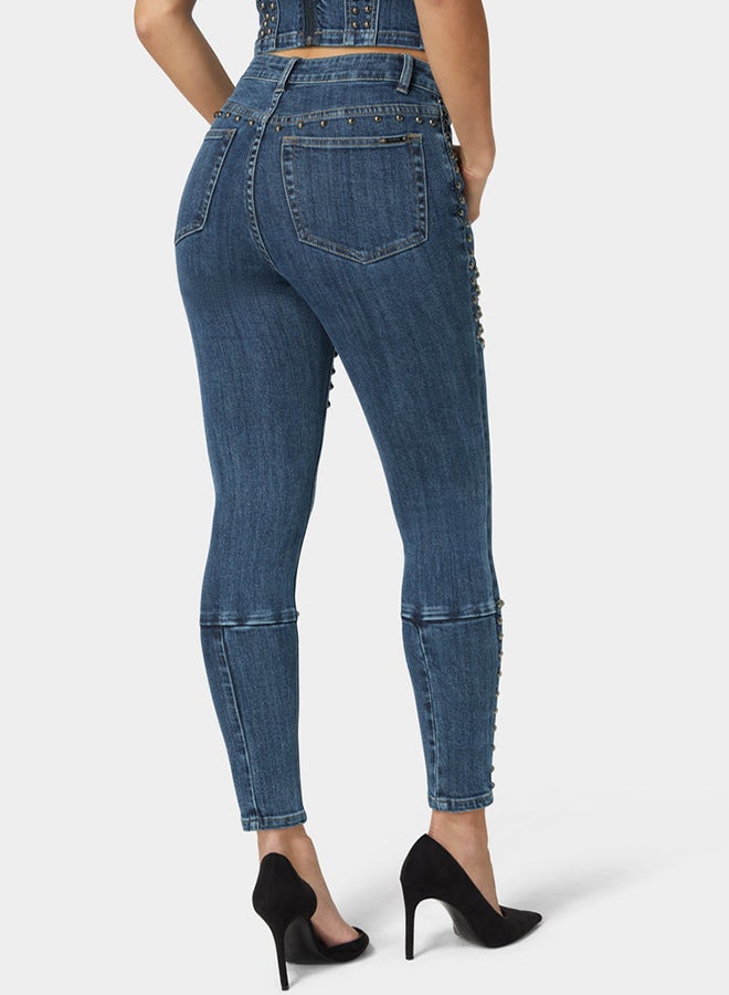 bebe Natural Waist Skinny Leg Jeans - Image 4