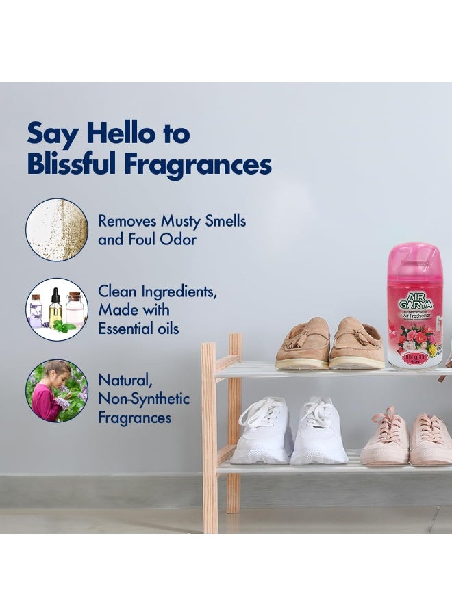 Air Freshener Automatic Refill Bouquet Scent 4 Combo Pack | Long-Lasting Odor Control for Home Office Car | 250ml Each | Compatible with Dispensers - Image 5