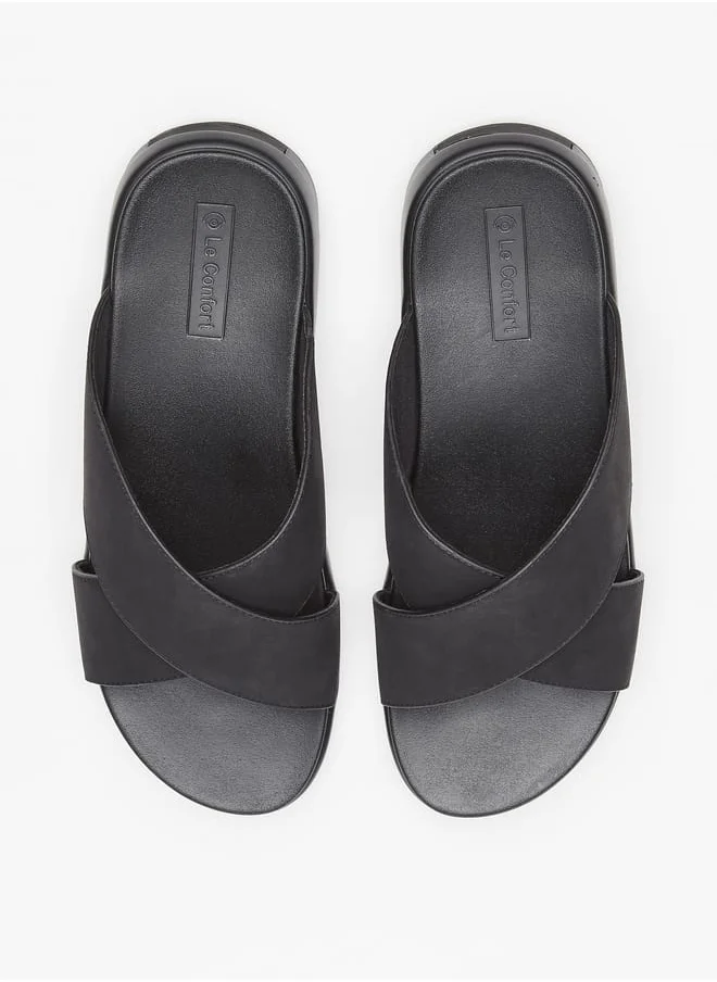 Le Confort Men Cross Strap Slip-On Sandals