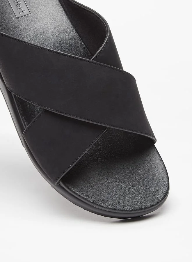 Le Confort Men Cross Strap Slip-On Sandals