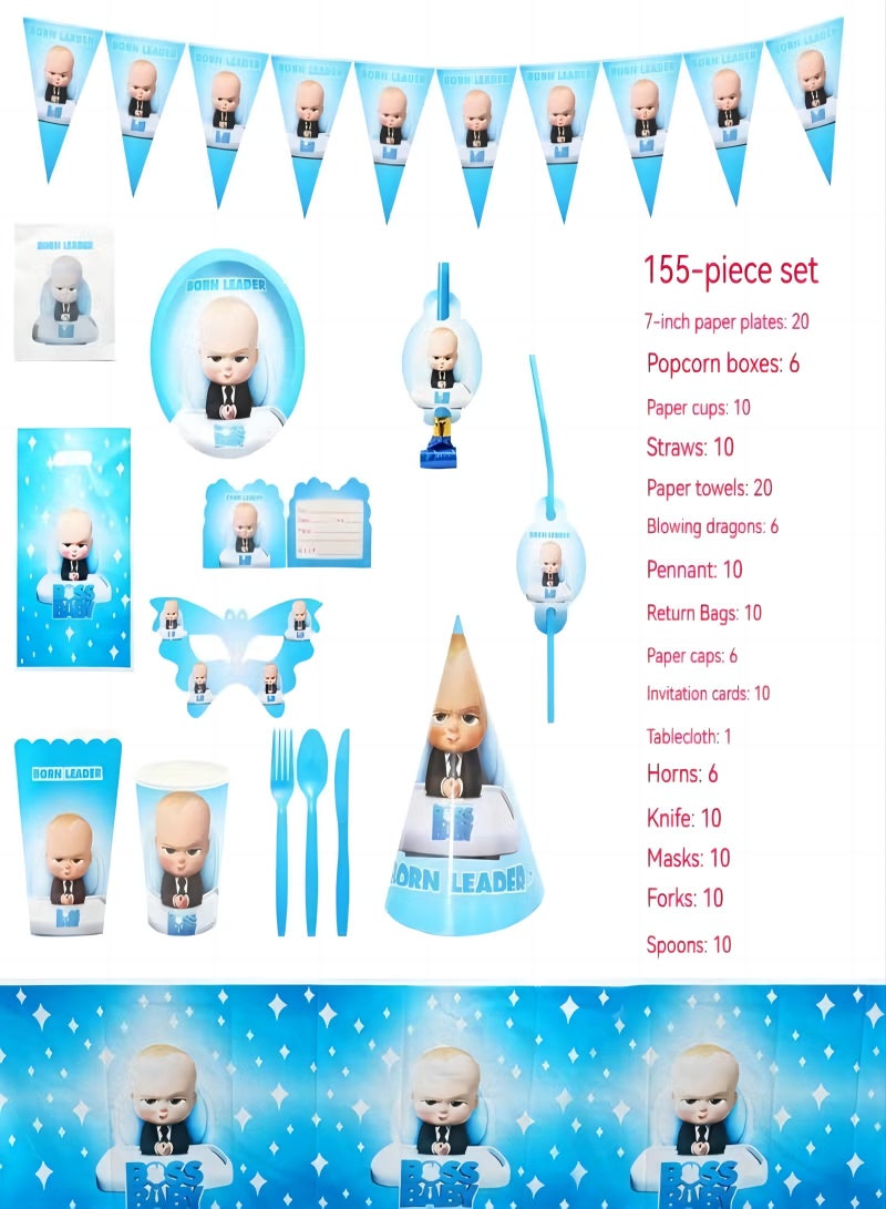 155-Piece Party Supplies Disposable Tableware Set  - Image 2