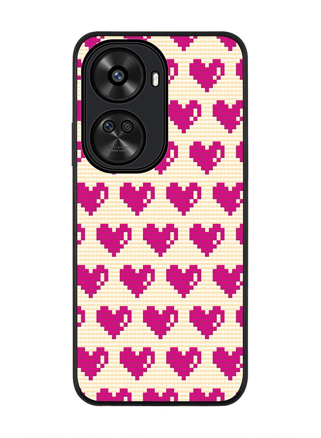 Stylizedd Rugged Black edge case for Huawei nova 12 SE / Huawei nova 11 SE 4G, Slim fit Case Flexible Rubber Edges Anti Drop TPU Gel Thin Cover - Pixel Hearts - Image 1
