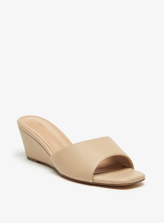 Flora Bella By Shoexpress Solid Slip On Sandals with Wedge Heels  - Image 1