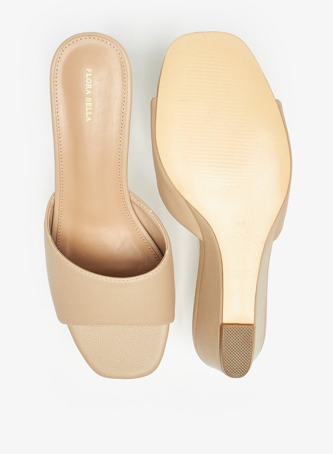 Flora Bella By Shoexpress Solid Slip On Sandals with Wedge Heels  - Image 4