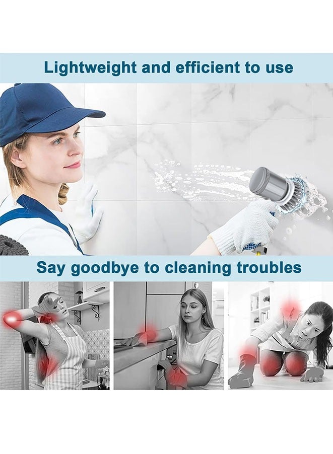 Muyixin Electric Spin Scrubber Cordless Spin Scrubber with 6 Replaceable Brush Heads Electric Cleaning Brush Cleaning Tools - Image 5