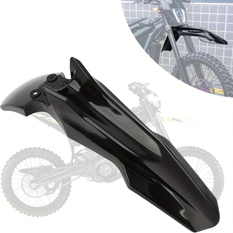 Black Front Mudguard For Sur Ron Ultra Bee Electric Dirt Bike - Image 1